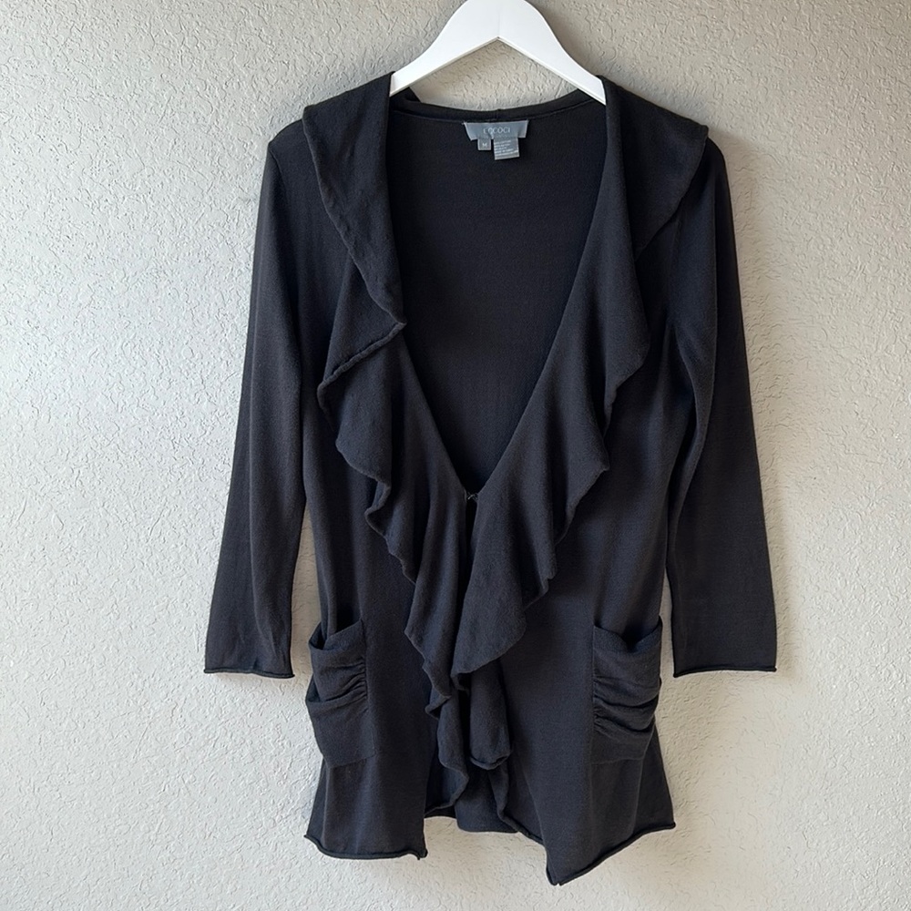 ECCOCI  Waterfall Collar Cardigan Sweater Size Medium